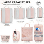 Juego de 10 cubos de compresión para regalos de viaje, mamá y mujer, bolsas de ropa para viajeros, artículos esenciales de viaje en avión, crucero, automóvil, bolsas compresibles expandibles