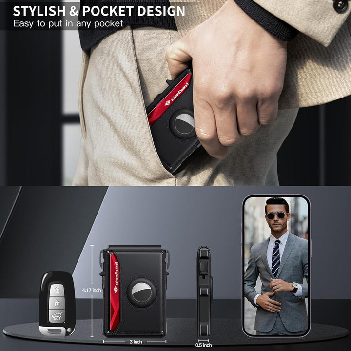KIKVES Billetera Airtag para hombre, billetera inteligente para hom...