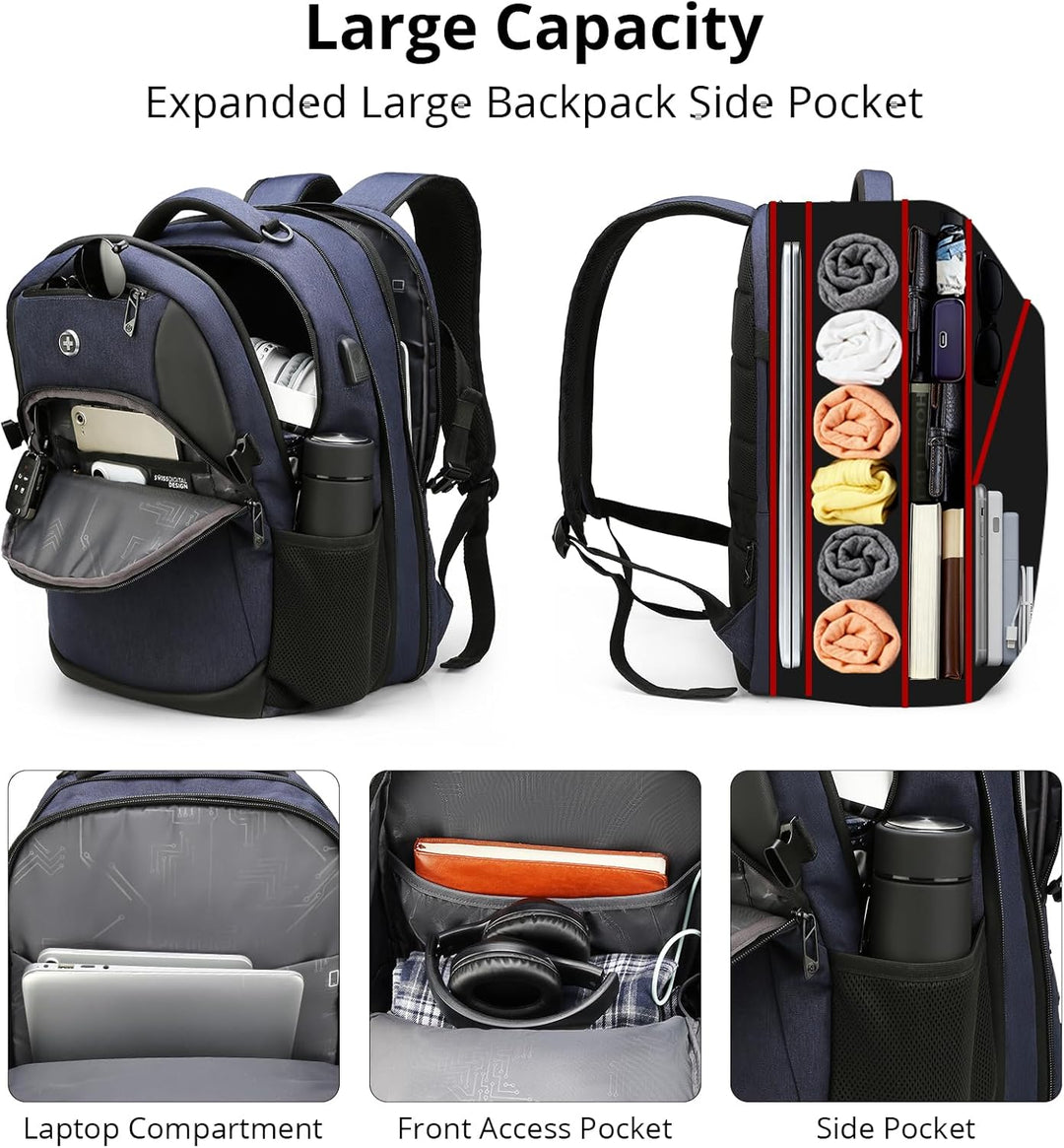 Mochila de viaje Swissdigital Design para laptop de 16 pulgadas, mo...