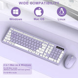 Combo de teclado y mouse inalámbricos, teclado inalámbrico de tamañ...