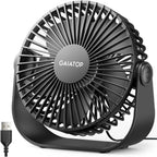 Gaiatop Ventilador de escritorio USB, flujo de aire fuerte de 3 vel...