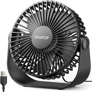 Gaiatop Ventilador de escritorio USB, flujo de aire fuerte de 3 vel...