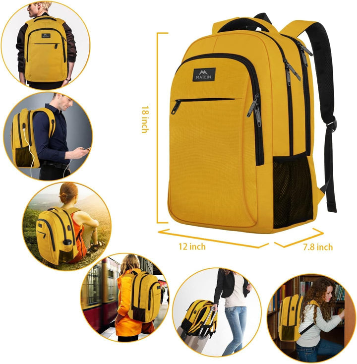 MATEIN - Mochila de viaje para laptop, resistente y antirrobo, idea...