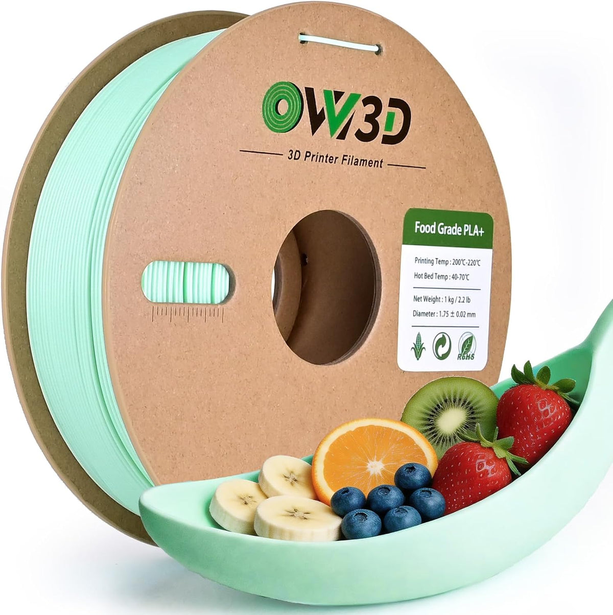 OVV3D Filamento PLA seguro para alimentos de 0.069 pulgadas (0.069...