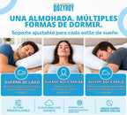 Fluff and Stuff Comfort Pillow | Almohadas de espuma viscoelástica tamaño Queen, diseñadas y aprobadas por quiroprácticos 2 en 1 para soporte de espalda y almohadas de cama | Almohada
