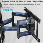 MOUNTUP Soporte de pared para TV con capacidad para 250 libras para televisores grandes de 50 a 110 pulgadas, soporte de TV delgado de movimiento completo de 1.65 pulgadas con extensión, giratorio e