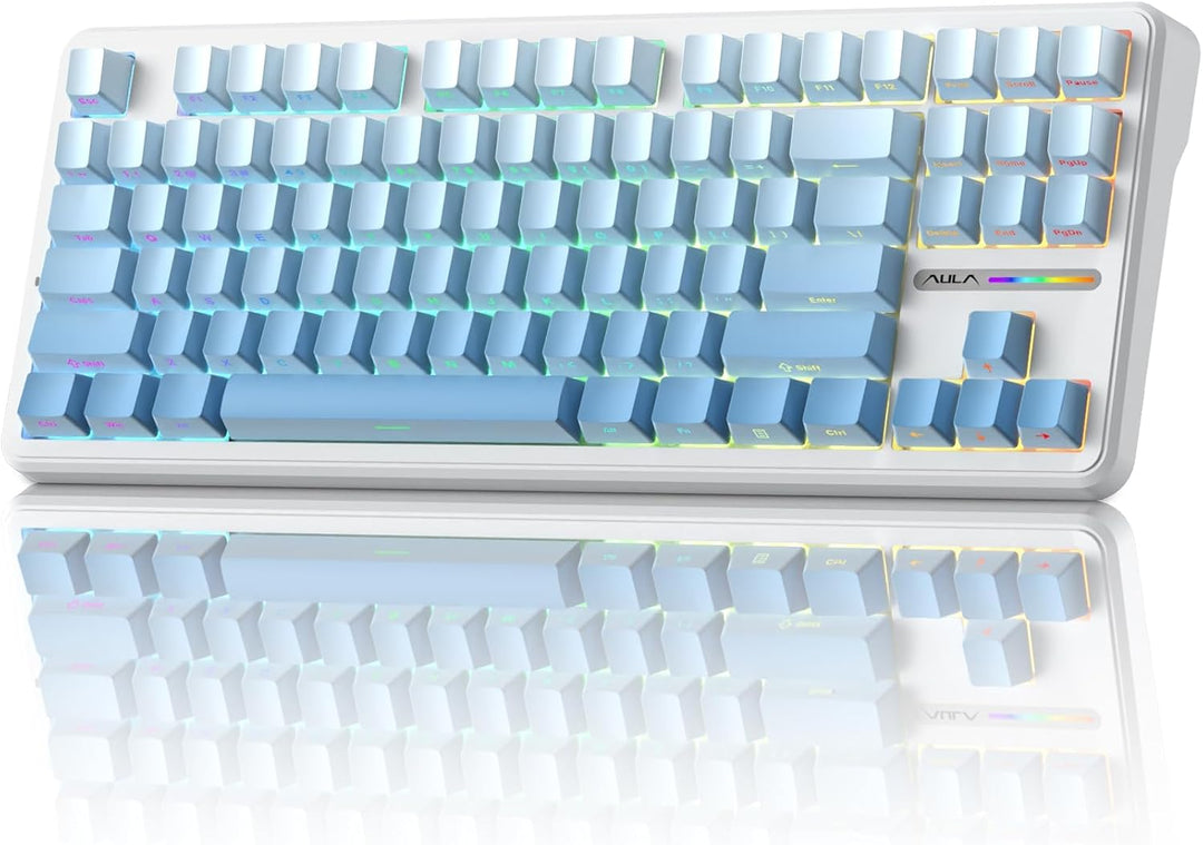 Aula F87 Pro Gaming Keyboard, Tri-Mode BT5.0\/2.4GHz\/USB-C Hot-Swa...