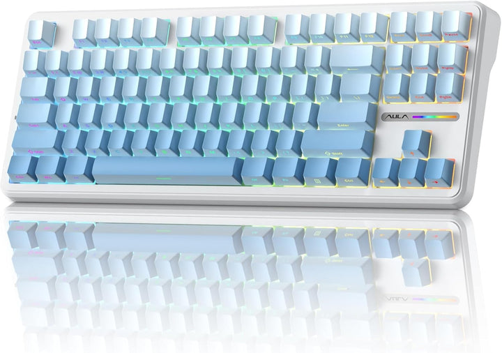 Aula F87 Pro Gaming Keyboard, Tri-Mode BT5.0\/2.4GHz\/USB-C Hot-Swa...