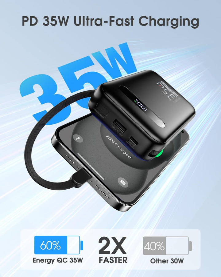 EnergyQC 20000mAh Cargador Portátil, Banco de Energía de Carga Rápi...