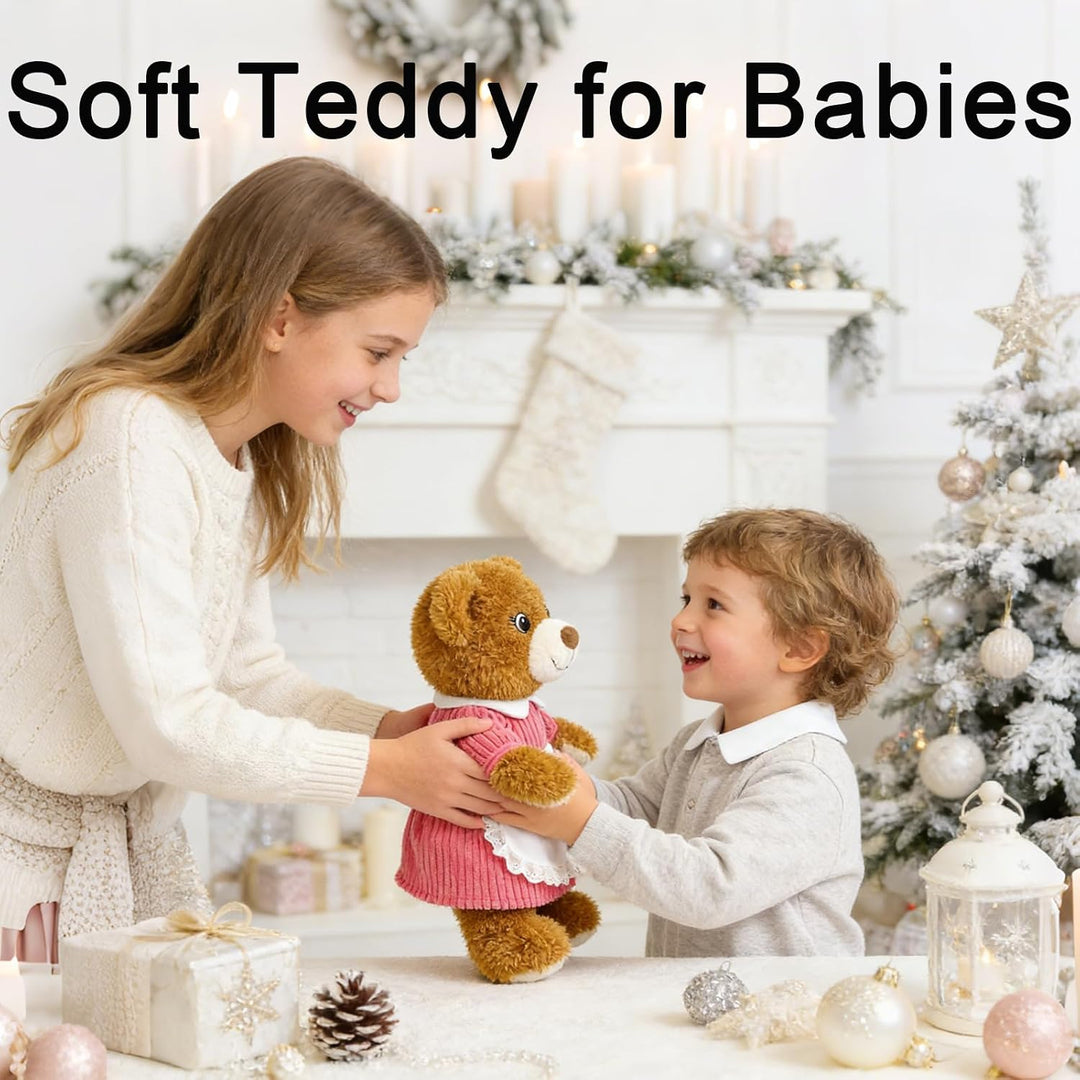 JUSTQUNSEEN Bonito oso de peluche de 14.5 pulgadas para mujeres con...