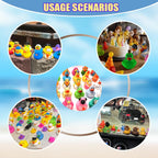 LINICE 100 patos de goma, patos surtidos aleatorios a granel, mini patitos de goma para niños pequeños, juguetes de baño para niños, juguetes de piscina para niños, regalos de cumpleaños, recuerdos de fiesta