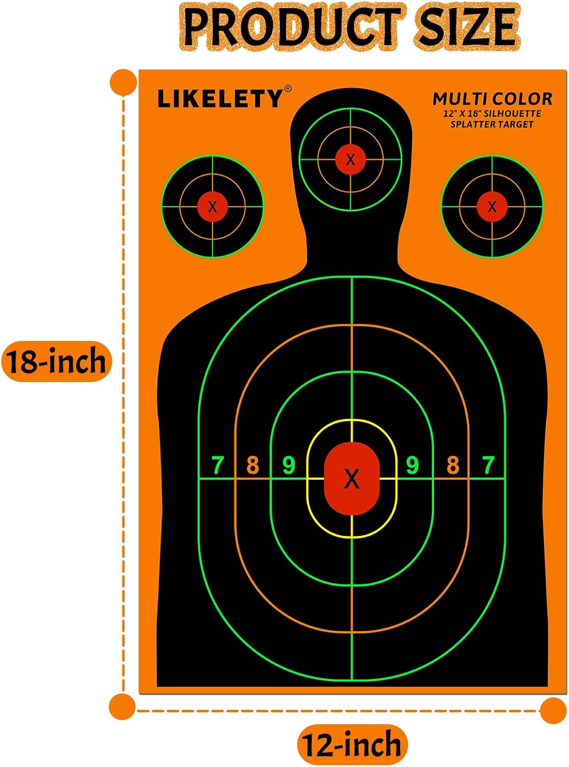 12x18 Inch Splatter Shooting Targets, Multiple Colors Effect, 10/25/50 Pack