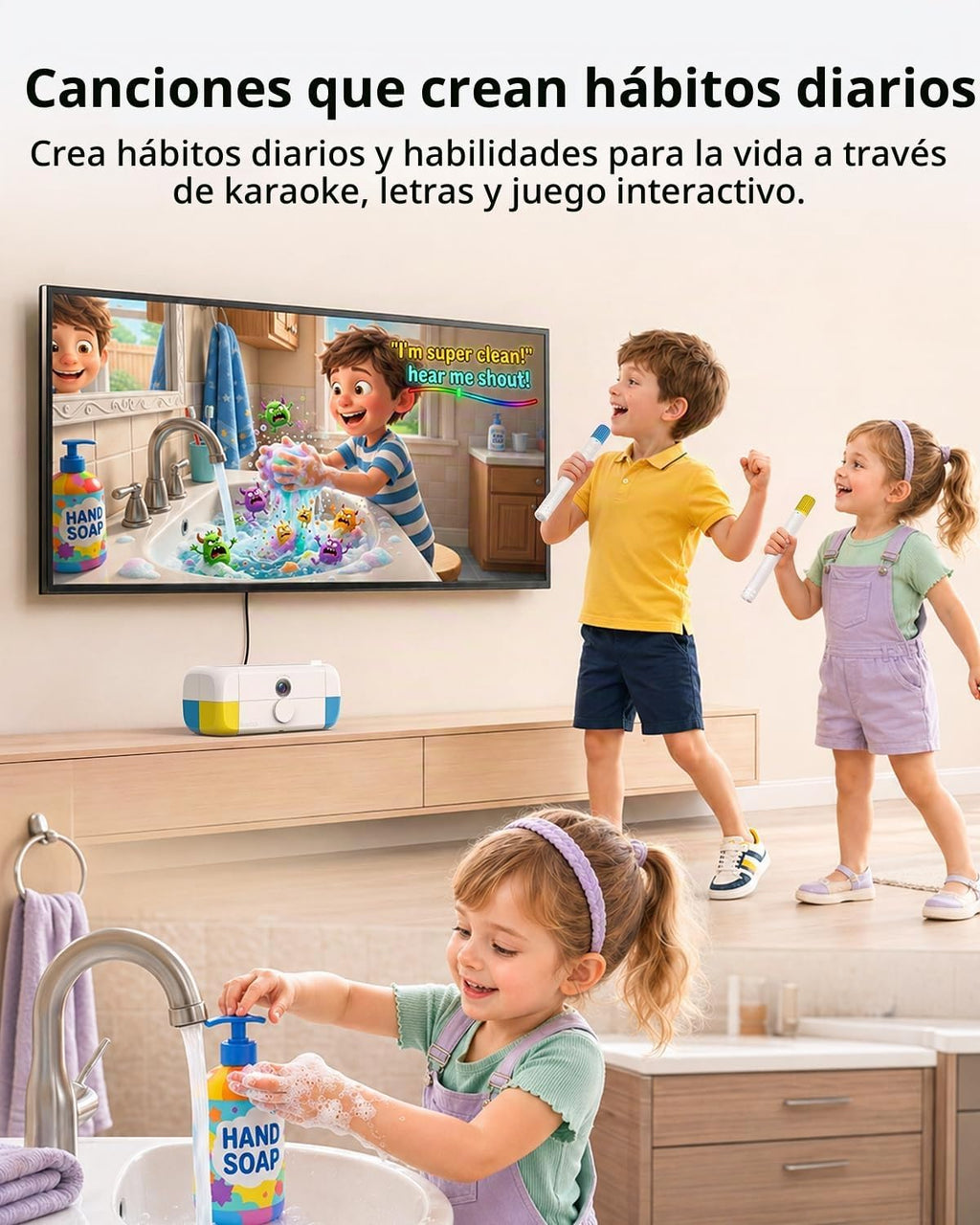 Ikarao Máquina de karaoke para niños, cámara AR integrada y karaoke de