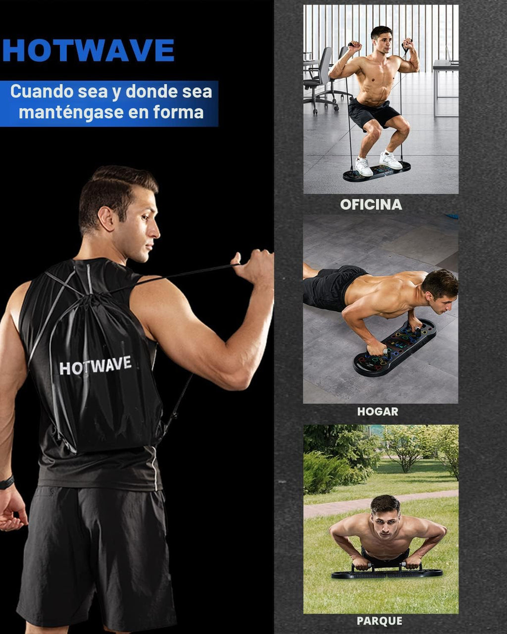 Tabla de Flexiones, Tabla de Flexiones portátil, Barra de Flexiones plegable 20 en 1