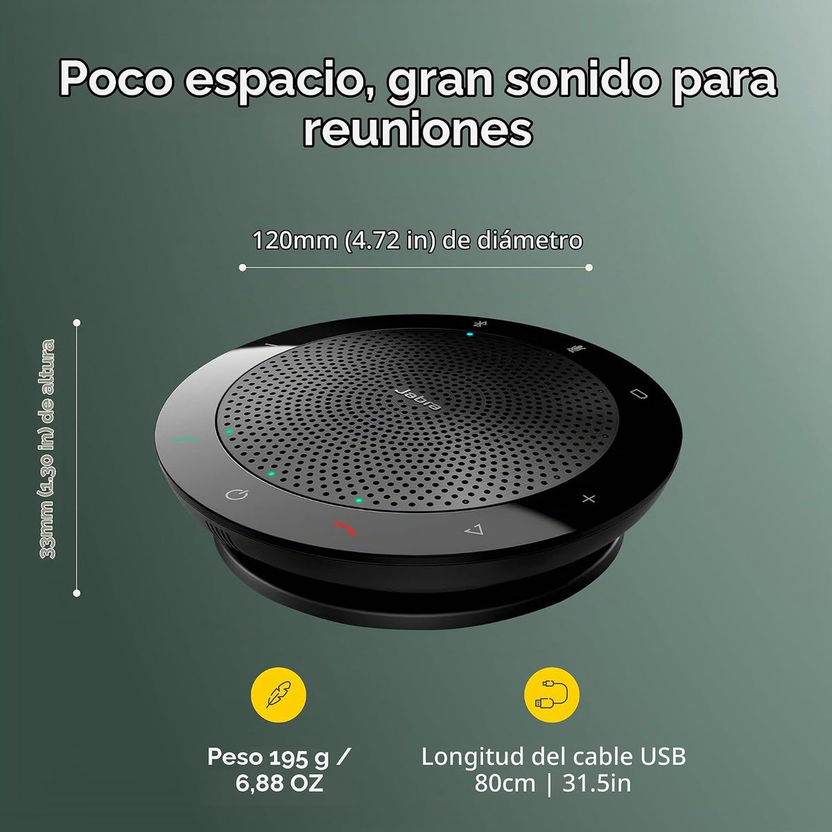 Jabra Speak 510 (edición 2025) Altavoz portátil USB Bluetooth, color negro