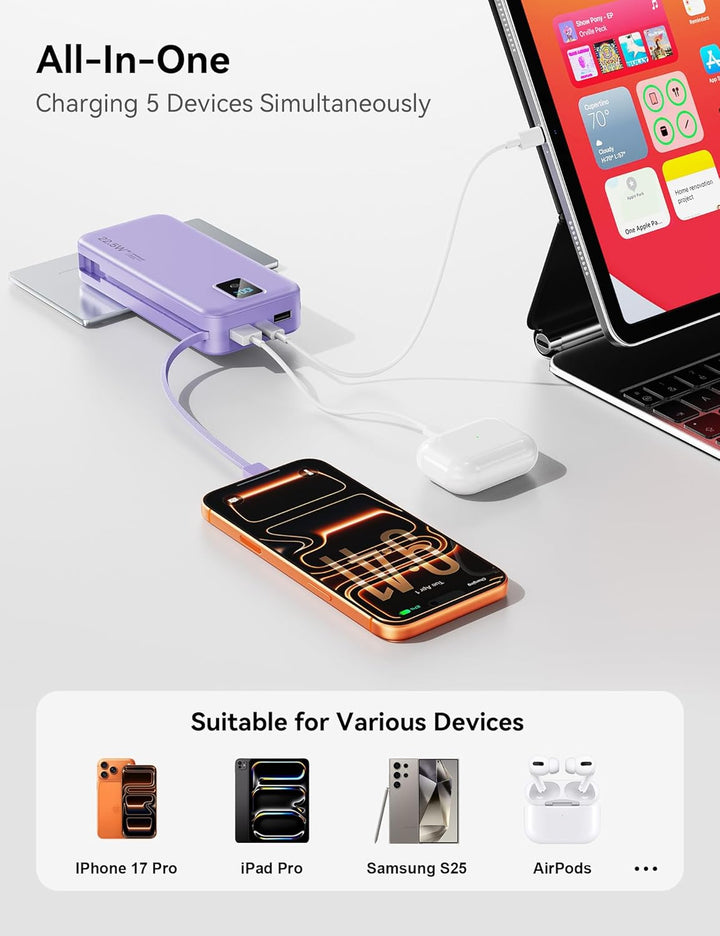 Portable Charger, 20000mAh 22.5W Fast Charging Power Bank with Buil...