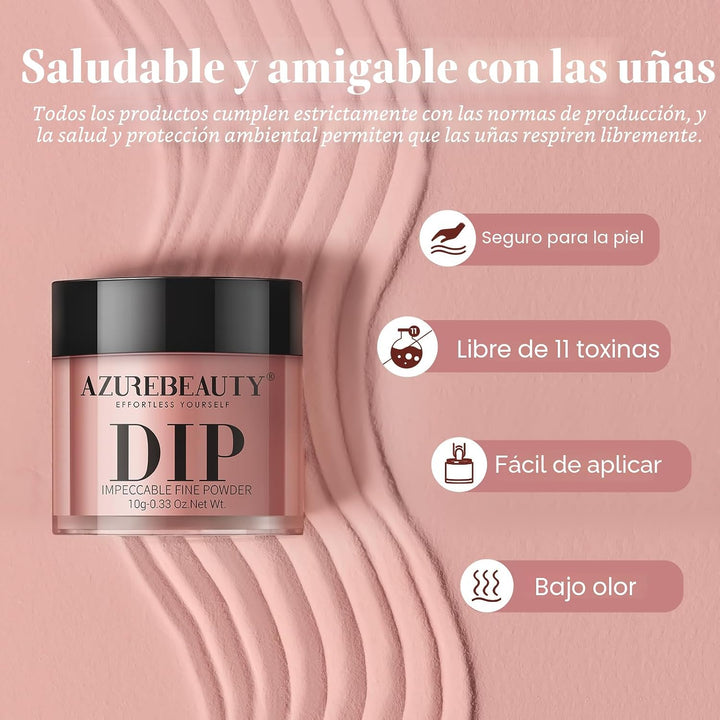 AZUREBEAUTY Kit de 31 piezas de polvo de inmersión para uñas, 20 co...