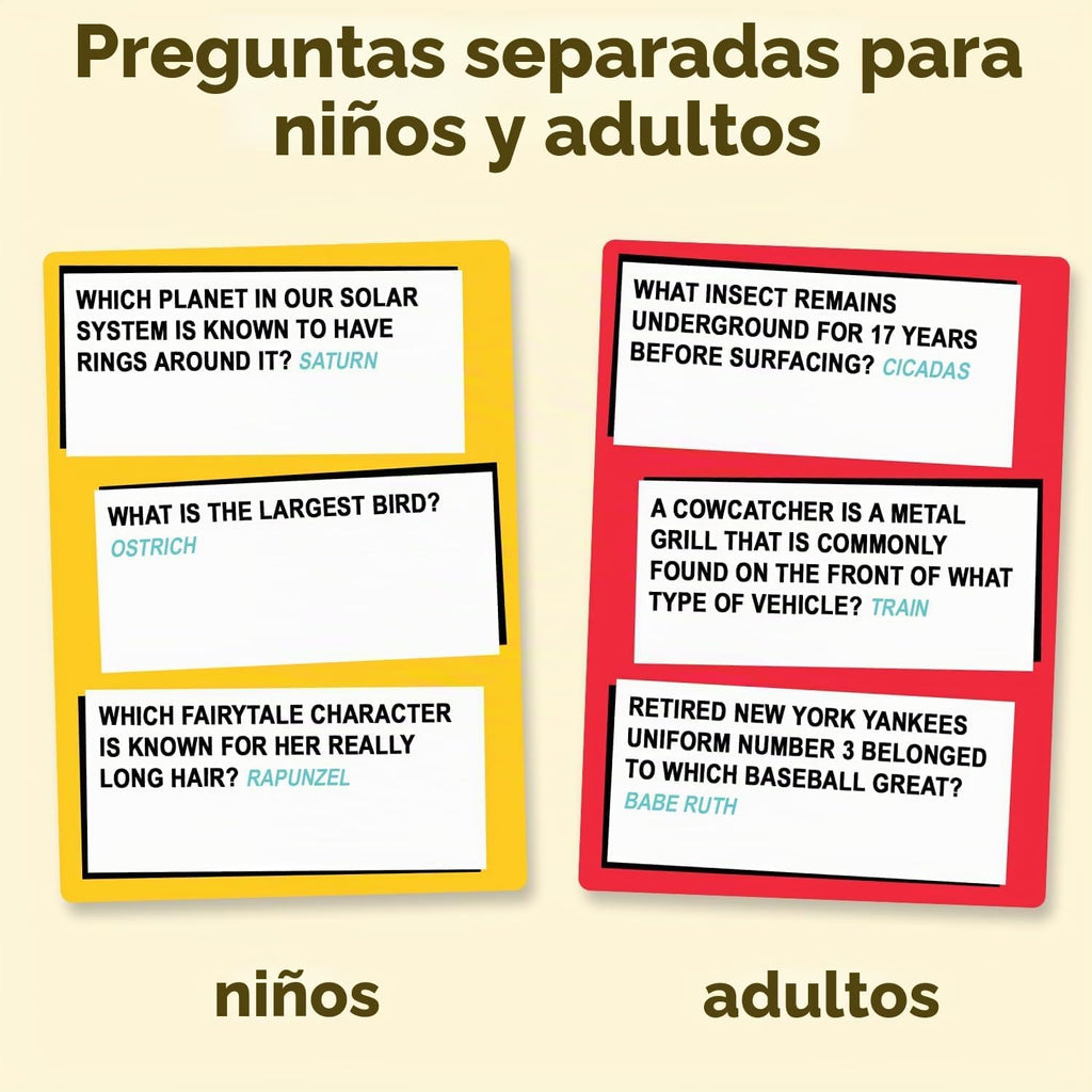 Who Knows más? Kids o Adults, Ultimate Trivia Game para Families