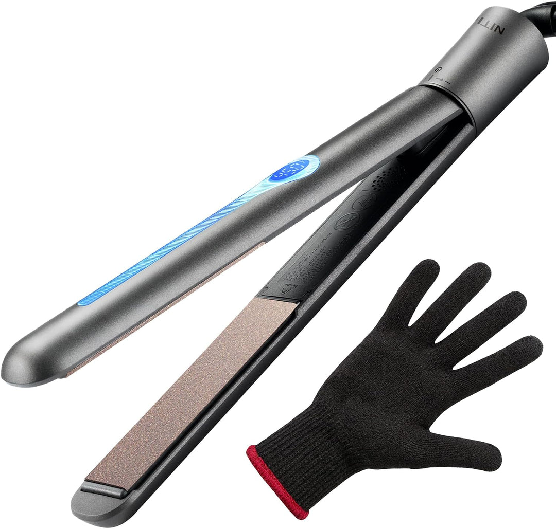 NITION Plancha plana LCD de turmalina de cerámica MCH 10s Calentami...