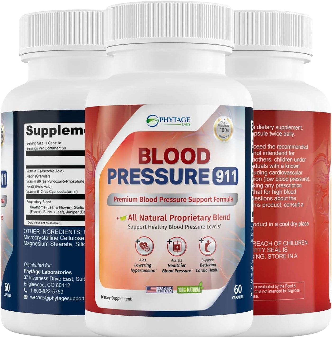 Phytage Labs Suplemento premium 911 para la presión arterial - Píld...