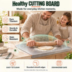 Kant Tabla de cortar de acero inoxidable con labio, tablas de cortar de acero para cocina, no tóxicas, aptas para lavavajillas, tabla de cortar y amasar para masa, carne, verduras, frutas, pan