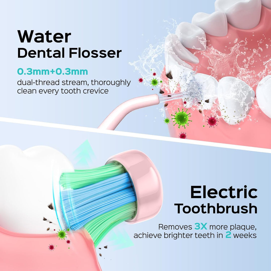 COSLUS C20C41 Cepillo de dientes eléctrico con hilo dental de agua,...