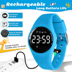 Relojes para niños y niñas, reloj deportivo digital con contador de pasos, podómetro, alarma de vibración, sin aplicación, impermeable, rastreador de fitness, reloj para niños, niñas, adolescentes