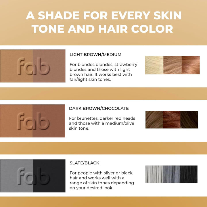 Fab Brows Duo Kit de cejas, kit de plantillas de cejas definitivo c...