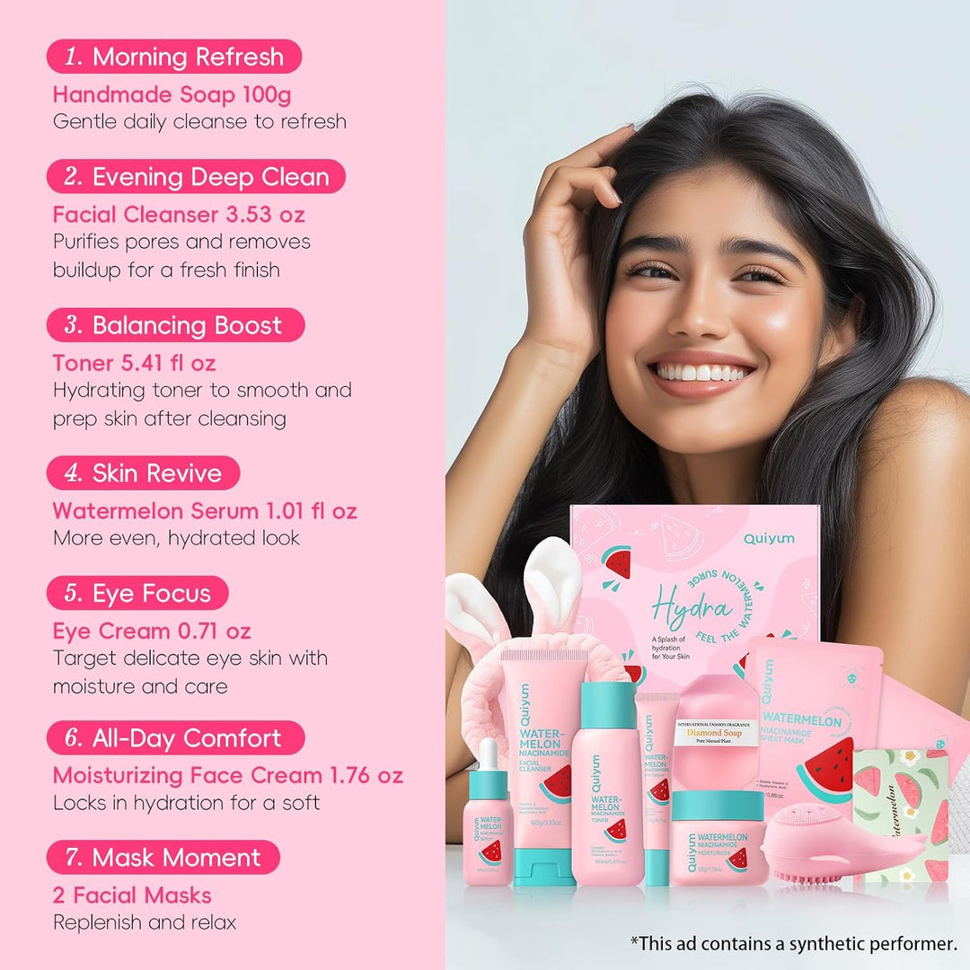 QUIYUM - Kit de cuidado de la piel de sandía para adolescentes y ni...