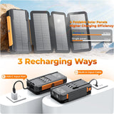 Cargador solar de 20000 mAh, cargador portátil integrado con 4 cabl...