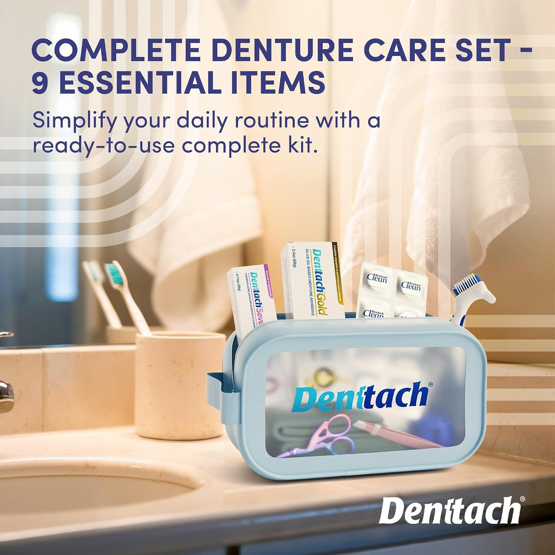 Kit de inicio para dentaduras, kit de 9 piezas incluye adhesivo ter...