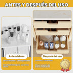Organizador de gabinete extraíble, 14 pulgadas de ancho x 21 pulgadas de profundidad x 19 pulgadas de alto, cajones extraíbles de madera con deslizamiento y cierre suave, organizador de gabinete de