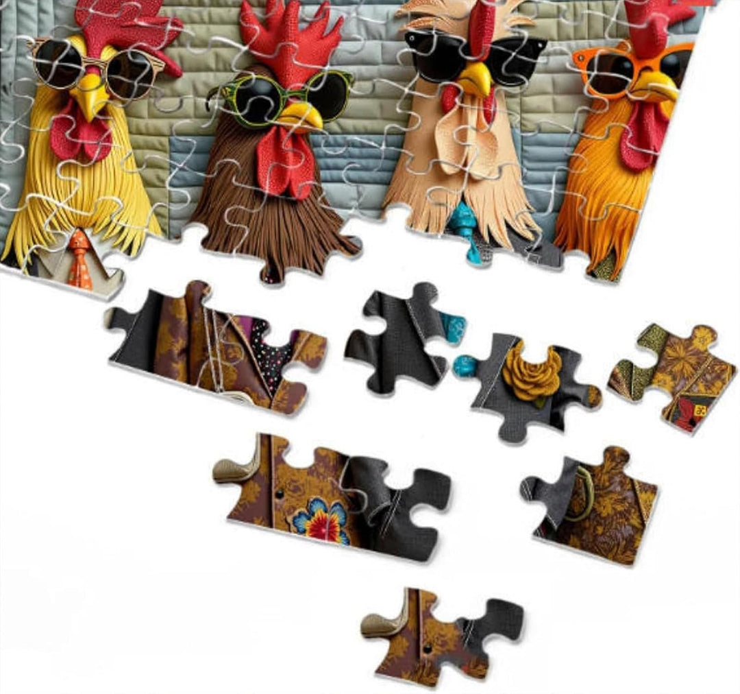 Runway Roosters - Rompecabezas de 1000 piezas para adultos