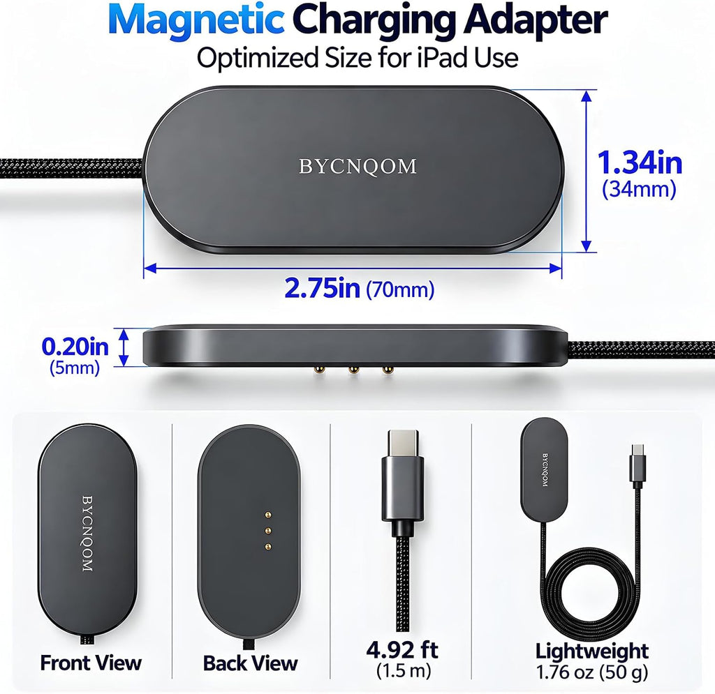 Cargador inalámbrico magnético para iPad Pro de 12.9 pulgadas (3ª/4ª/5ª/6ª) y iPad Air 13 (M3/M2) solamente, cargador de conector inteligente de carga rápida, para iPad