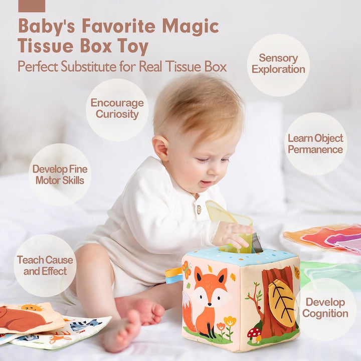 hahaland Caja de pañuelos para bebé juguetes para bebés de
