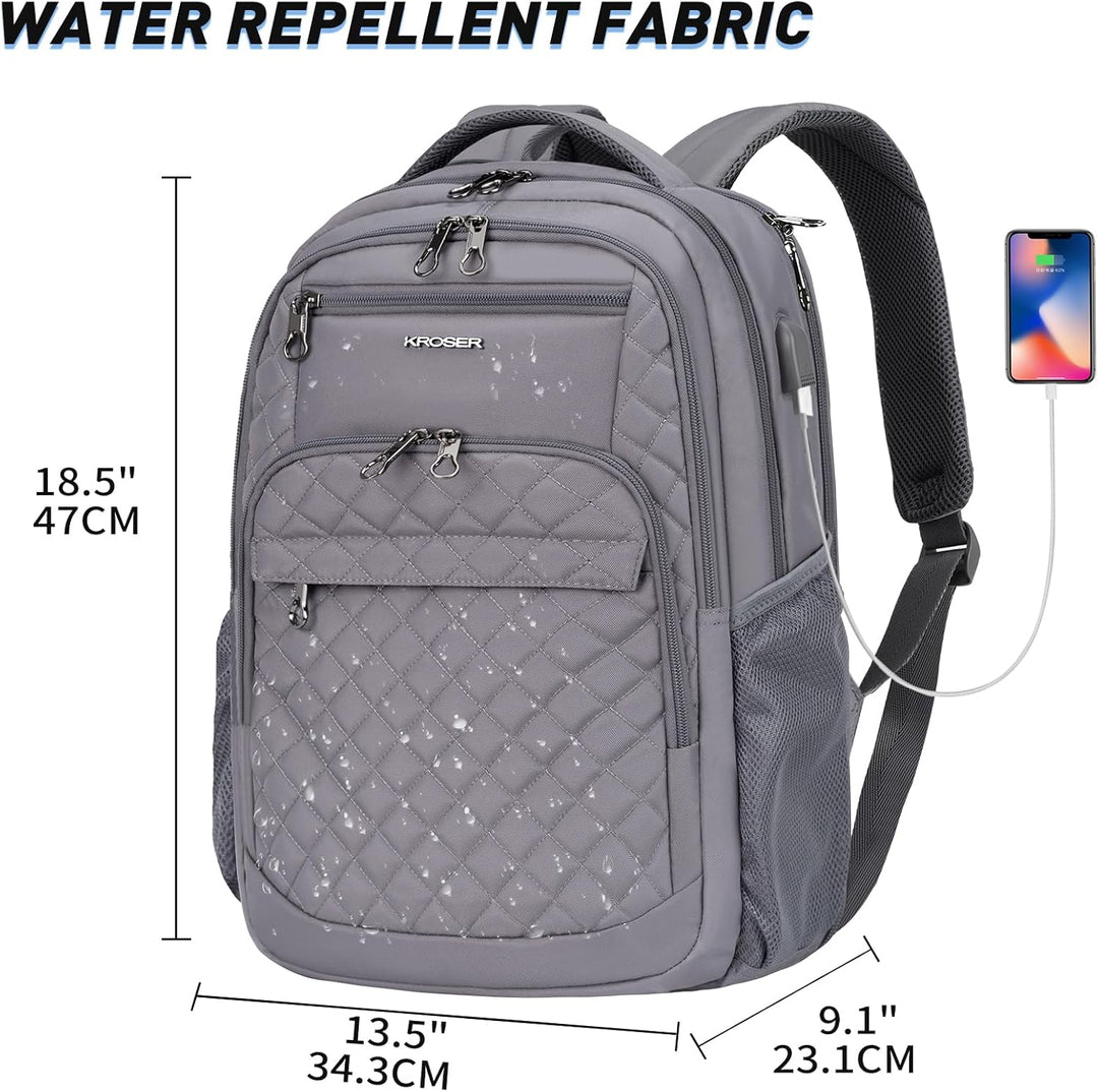 KROSER Mochila de viaje para laptop, 17 pulg., Moderno
