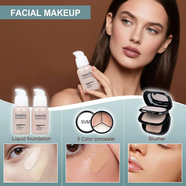 Kit completo de maquillaje todo en uno para mujeres, juego de regal...