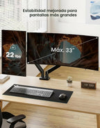 ErGear Soporte para monitor dual de hasta 33 pulgadas, soporte de carga máximo de 22 libras cada brazo, soporte de monitor doble ajustable, soporte de monitor de acero resistente con VESA estable de