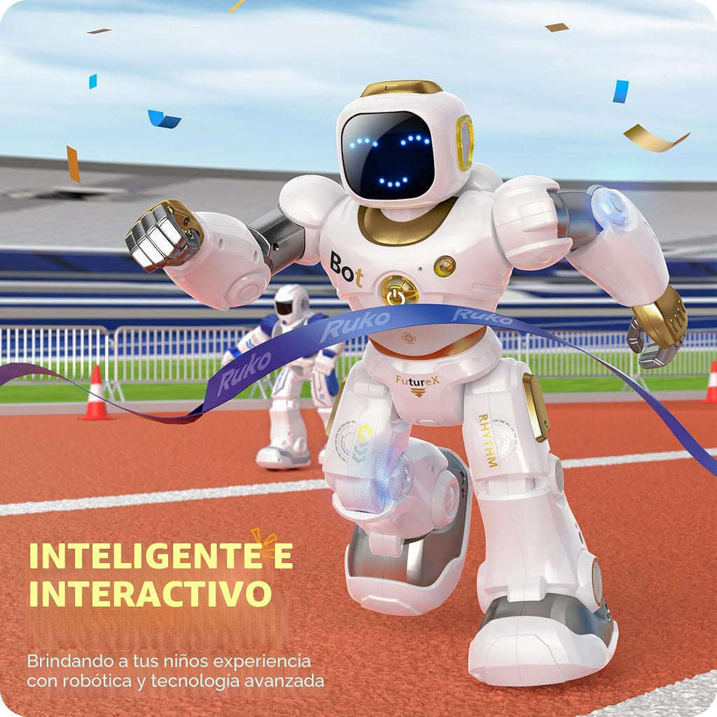 Ruko 1088 Robot de Juguete Programable para Niños, Regalo STEM, Dorado