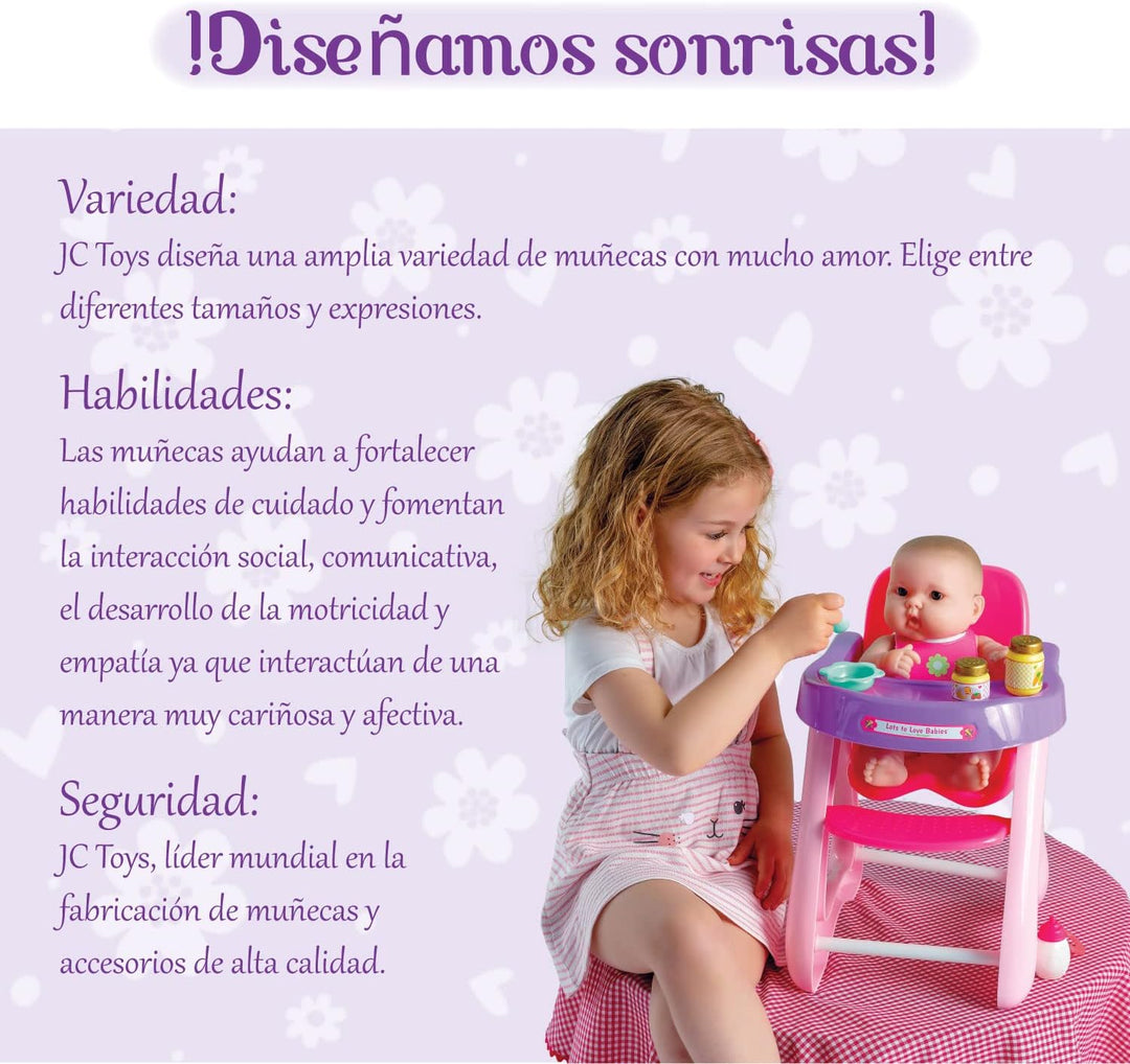 JC Toys \u2013 Muñeca de 14" Lots to Love Babies y Silla Alta |...