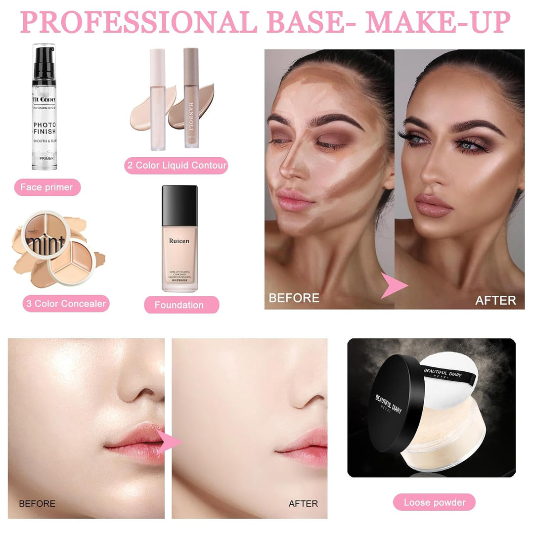 Kit completo de maquillaje para mujeres, juego de maquillaje, juego...