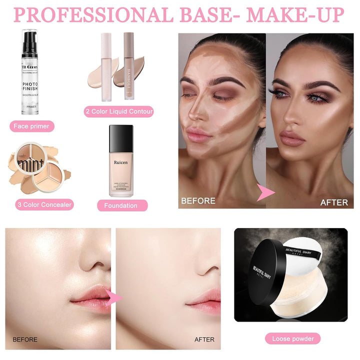 Kit completo de maquillaje para mujeres, juego de maquillaje, juego...
