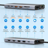 Estación de acoplamiento USB C para portátil con monitor dual HDMI...