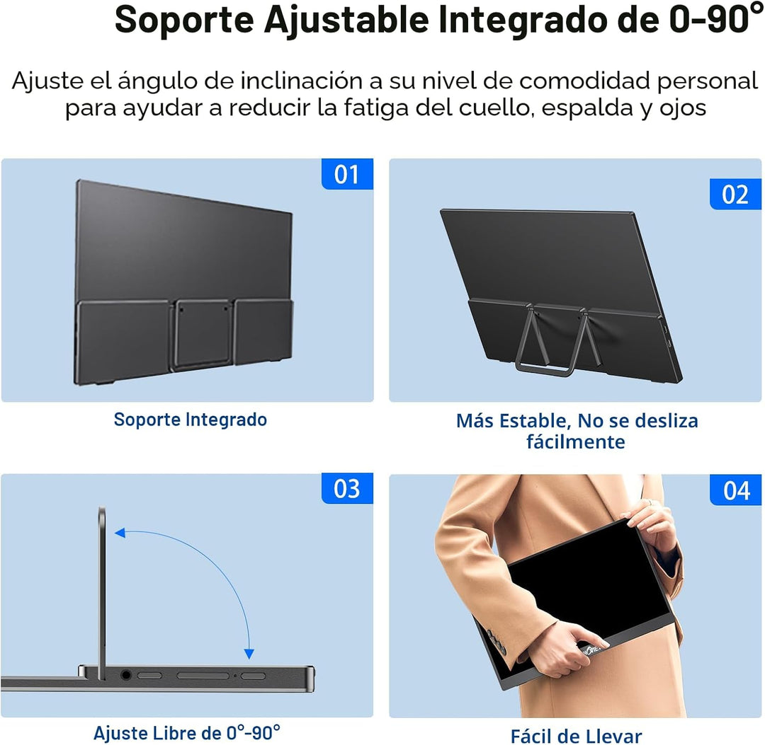 InnoView Monitor portátil con pantalla táctil de 15.6 pulgadas, 108...