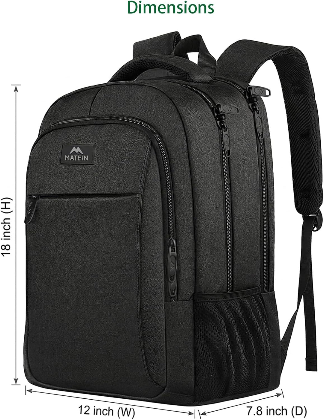 MATEIN - Mochila empresarial para laptop de 15.6 pulgadas, mochila...