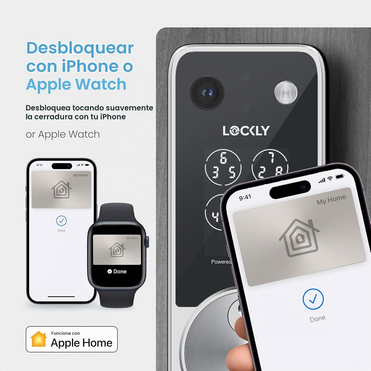 Lockly Vision Zeno Smart Lock con cámara de timbre de video / llave de casa