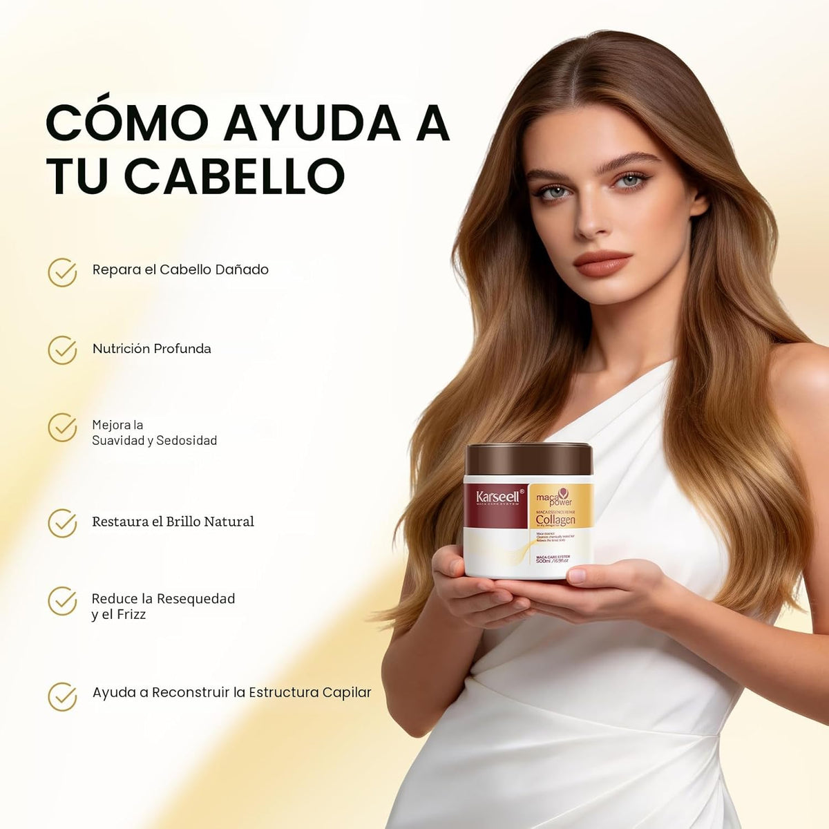 Karseell Tratamiento capilar con colágeno, reparación profunda, aco...
