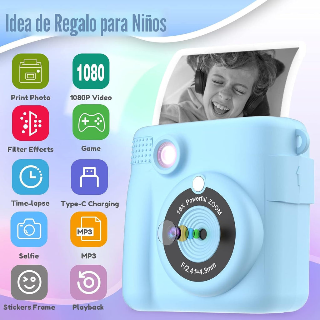 ESOXOFFORE Cámara de impresión instantánea para niños, regalos de c...