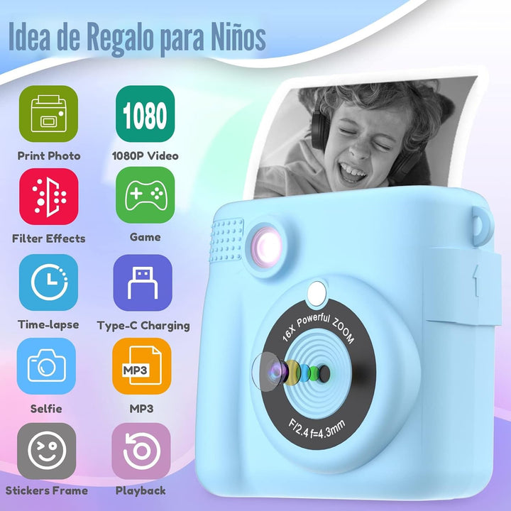 ESOXOFFORE Cámara de impresión instantánea para niños, regalos de c...