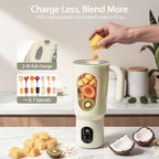 Batidora portátil para batidos, 580ML USB-C recargable Juicer Cup (beige)